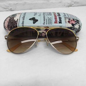 BETSEY JOHNSON Women Yellow Aviator Square Sunglasses